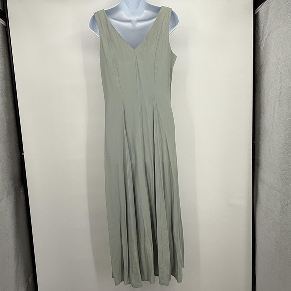 Vtg Y2K Wild Rose Dress Jacket Set Womens 8 Sage Green Lace Applique Maxi Formal - Picture 15 of 16